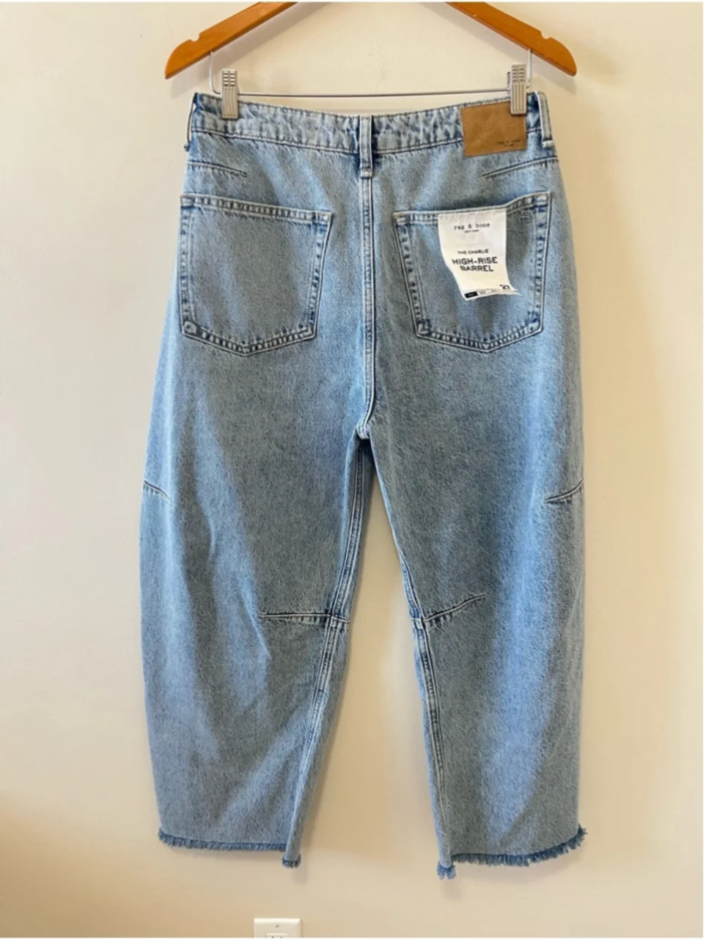 Rag and Bone Charlie Panelled Frayed Jeans Size 27 - Picture 8 of 15